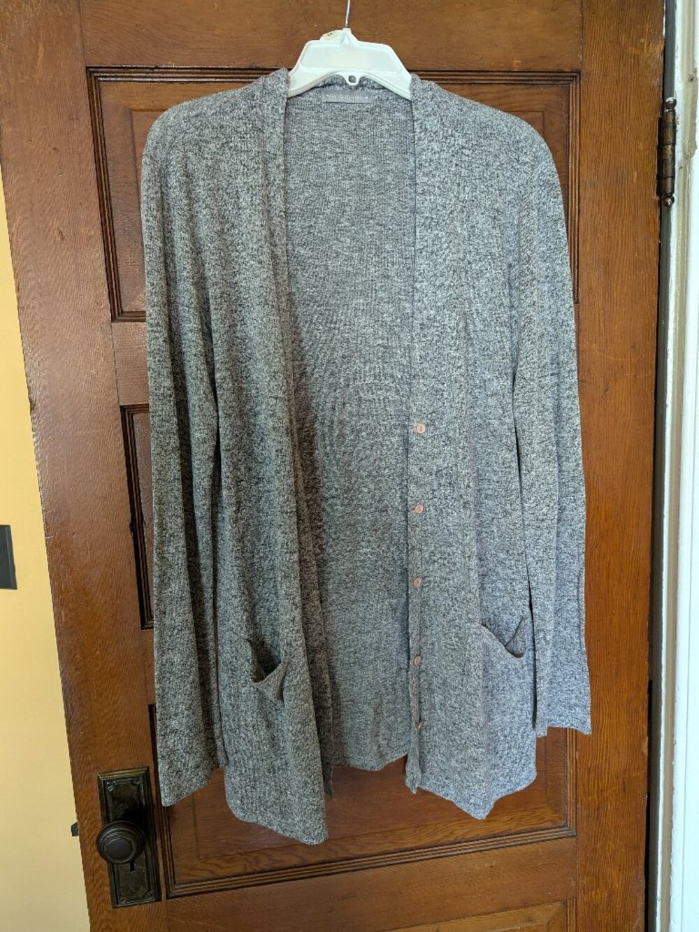 Nordstrom Olivia Moon Long Gray Cardigan Two Pocket with Buttons